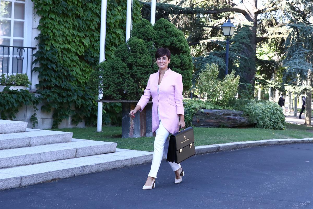 13/07/2021. The Minister for Territorial Policy and Government Spokesperson, Isabel Rodríguez, arrives at the Council of Ministers building